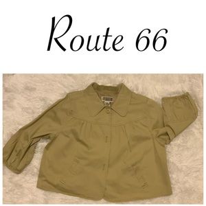 Khaki crop jacket women size xl extra large